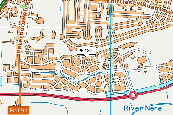 PE2 8GJ map - OS VectorMap District (Ordnance Survey)