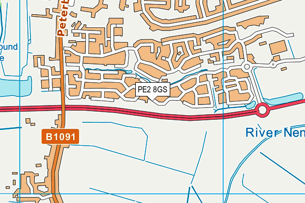 PE2 8GS map - OS VectorMap District (Ordnance Survey)