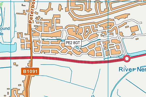 PE2 8GT map - OS VectorMap District (Ordnance Survey)