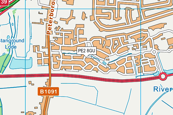 PE2 8GU map - OS VectorMap District (Ordnance Survey)