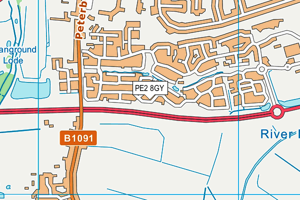 PE2 8GY map - OS VectorMap District (Ordnance Survey)