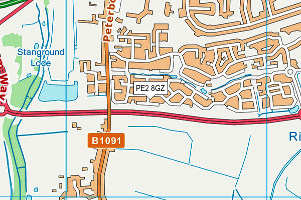 PE2 8GZ map - OS VectorMap District (Ordnance Survey)