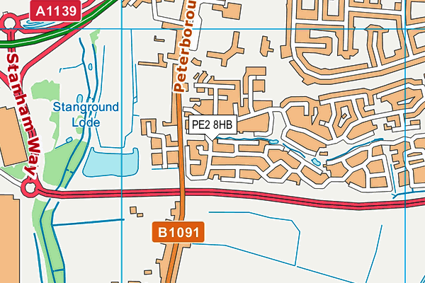 PE2 8HB map - OS VectorMap District (Ordnance Survey)