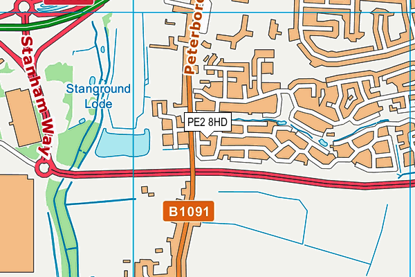 PE2 8HD map - OS VectorMap District (Ordnance Survey)