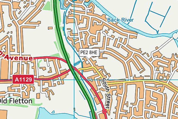 PE2 8HE map - OS VectorMap District (Ordnance Survey)