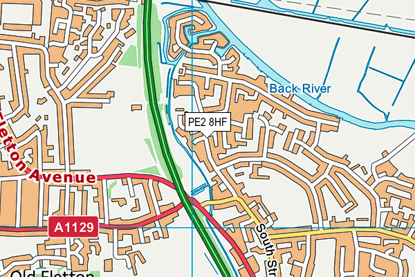 PE2 8HF map - OS VectorMap District (Ordnance Survey)