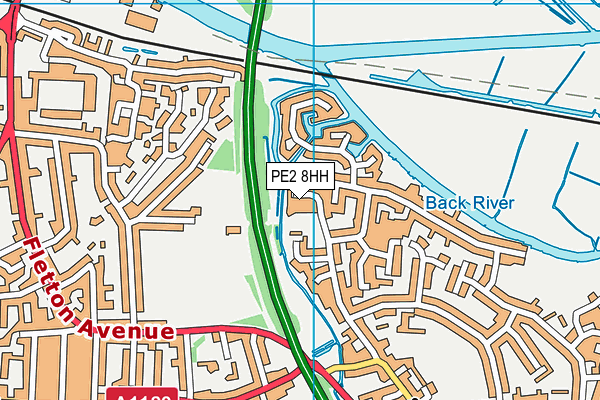 PE2 8HH map - OS VectorMap District (Ordnance Survey)