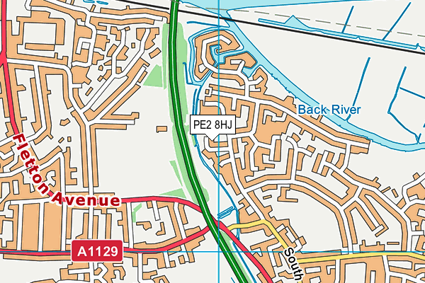 PE2 8HJ map - OS VectorMap District (Ordnance Survey)