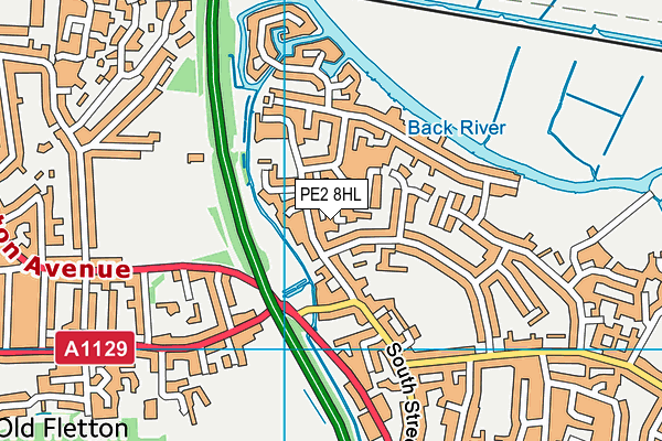 PE2 8HL map - OS VectorMap District (Ordnance Survey)