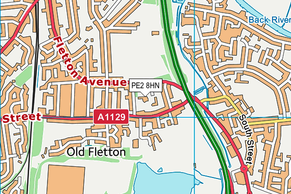Fletton Glebe map (PE2 8HN) - OS VectorMap District (Ordnance Survey)