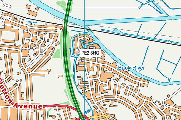 PE2 8HQ map - OS VectorMap District (Ordnance Survey)