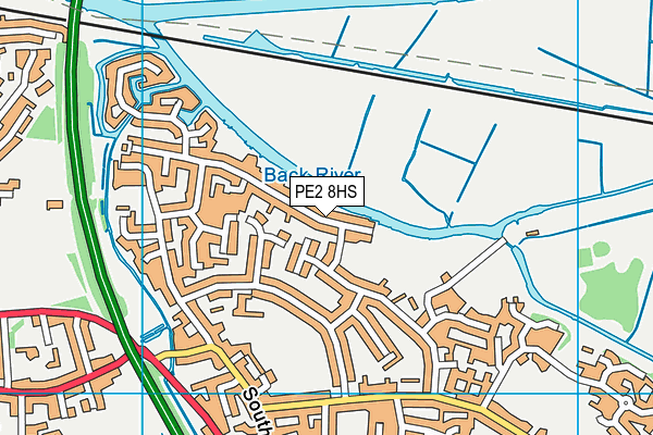 PE2 8HS map - OS VectorMap District (Ordnance Survey)