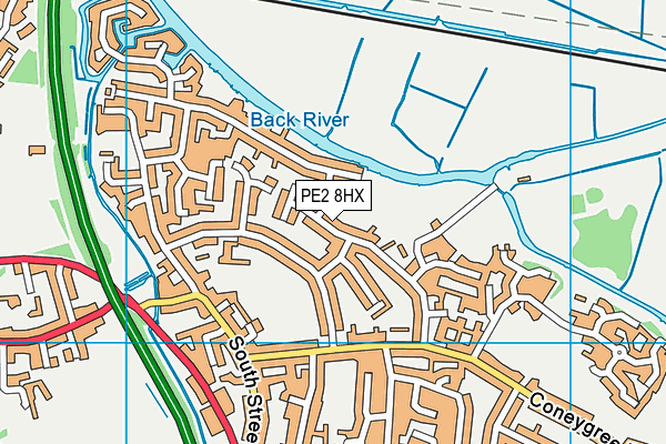 PE2 8HX map - OS VectorMap District (Ordnance Survey)