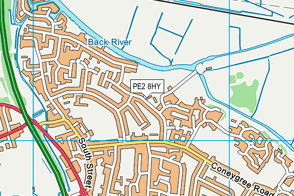 PE2 8HY map - OS VectorMap District (Ordnance Survey)