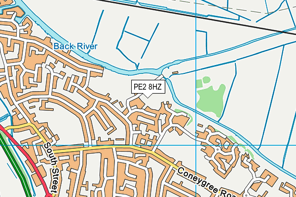 PE2 8HZ map - OS VectorMap District (Ordnance Survey)