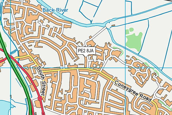 PE2 8JA map - OS VectorMap District (Ordnance Survey)