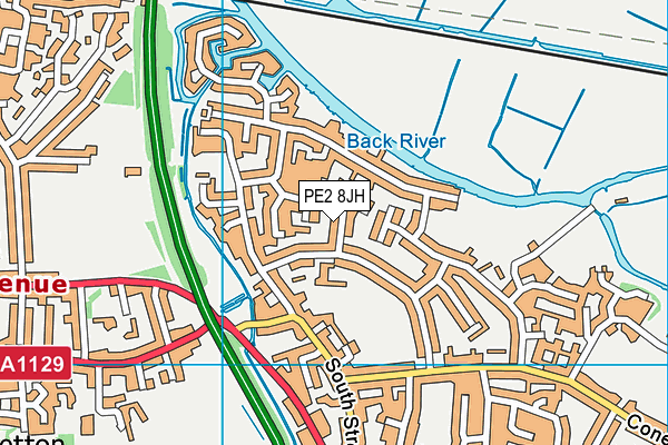 PE2 8JH map - OS VectorMap District (Ordnance Survey)