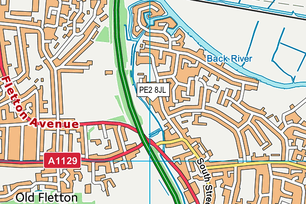 PE2 8JL map - OS VectorMap District (Ordnance Survey)