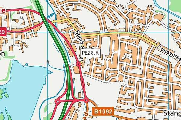 PE2 8JR map - OS VectorMap District (Ordnance Survey)