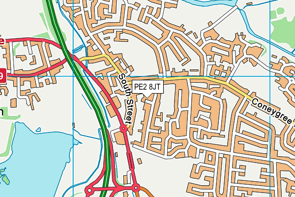 PE2 8JT map - OS VectorMap District (Ordnance Survey)