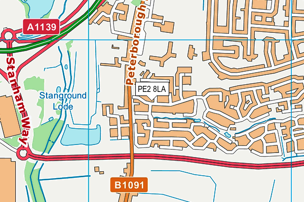 PE2 8LA map - OS VectorMap District (Ordnance Survey)