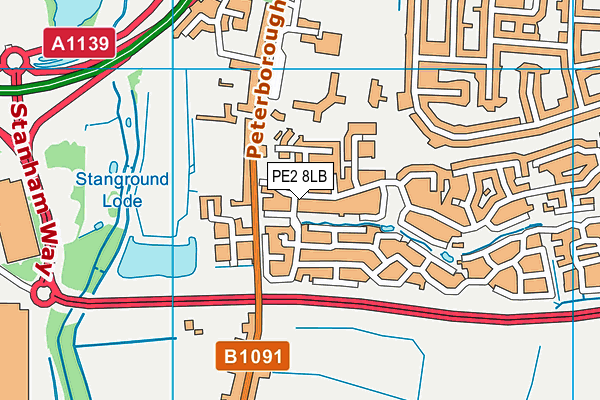 PE2 8LB map - OS VectorMap District (Ordnance Survey)