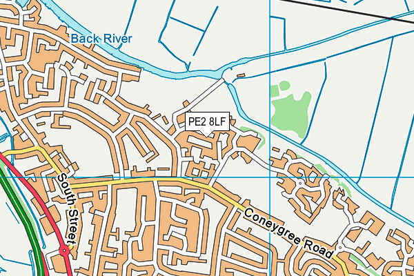 PE2 8LF map - OS VectorMap District (Ordnance Survey)