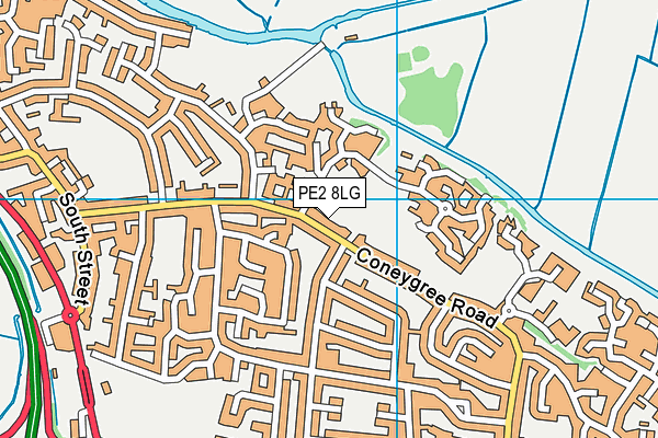 PE2 8LG map - OS VectorMap District (Ordnance Survey)