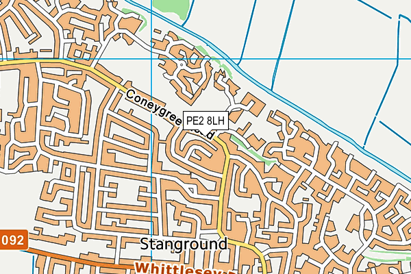 PE2 8LH map - OS VectorMap District (Ordnance Survey)