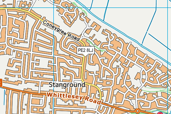 PE2 8LJ map - OS VectorMap District (Ordnance Survey)