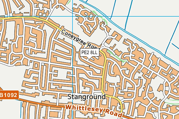 PE2 8LL map - OS VectorMap District (Ordnance Survey)