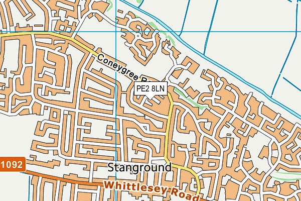 PE2 8LN map - OS VectorMap District (Ordnance Survey)