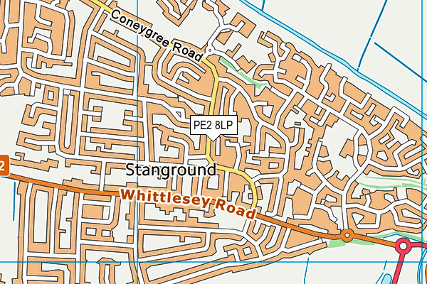 PE2 8LP map - OS VectorMap District (Ordnance Survey)