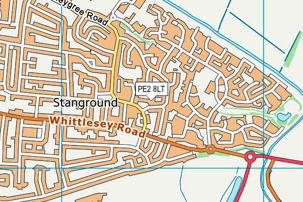 PE2 8LT map - OS VectorMap District (Ordnance Survey)