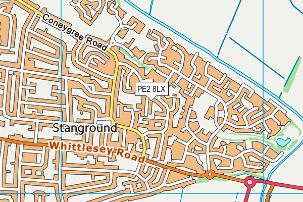 PE2 8LX map - OS VectorMap District (Ordnance Survey)