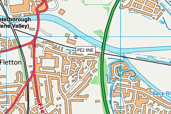 PE2 8NE map - OS VectorMap District (Ordnance Survey)