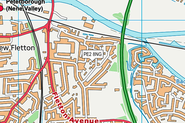 PE2 8NG map - OS VectorMap District (Ordnance Survey)