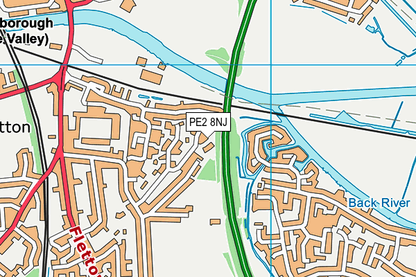 PE2 8NJ map - OS VectorMap District (Ordnance Survey)