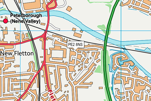 PE2 8NS map - OS VectorMap District (Ordnance Survey)