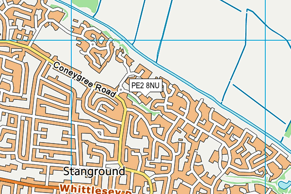 PE2 8NU map - OS VectorMap District (Ordnance Survey)