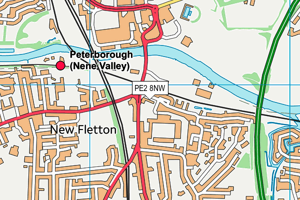 PE2 8NW map - OS VectorMap District (Ordnance Survey)