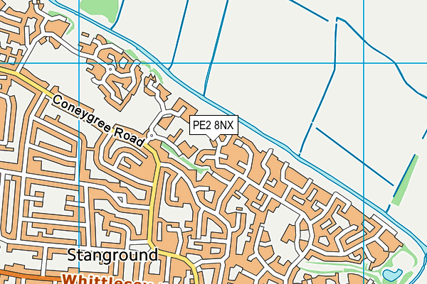 PE2 8NX map - OS VectorMap District (Ordnance Survey)