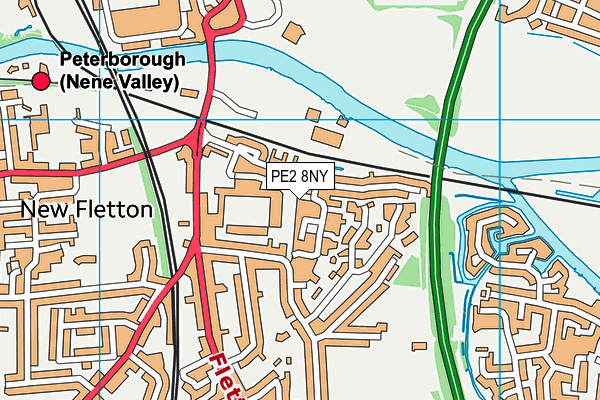 PE2 8NY map - OS VectorMap District (Ordnance Survey)