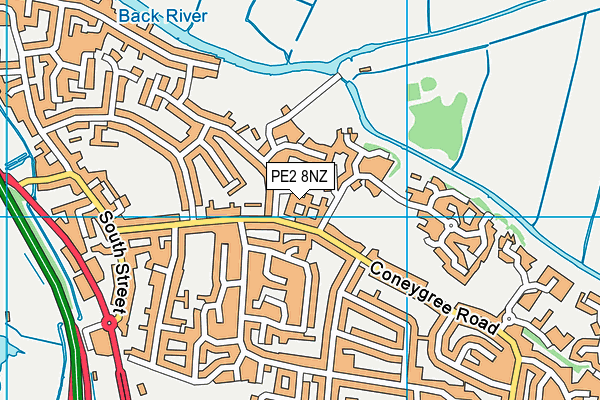 PE2 8NZ map - OS VectorMap District (Ordnance Survey)