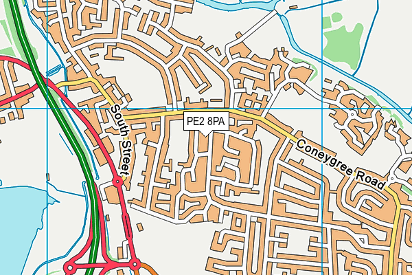 PE2 8PA map - OS VectorMap District (Ordnance Survey)