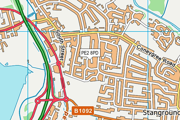 PE2 8PD map - OS VectorMap District (Ordnance Survey)