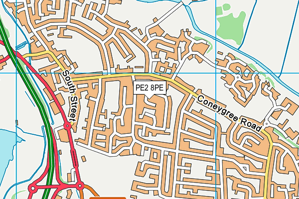 PE2 8PE map - OS VectorMap District (Ordnance Survey)