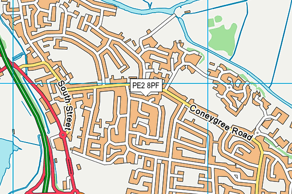 PE2 8PF map - OS VectorMap District (Ordnance Survey)