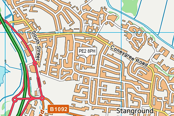 PE2 8PH map - OS VectorMap District (Ordnance Survey)