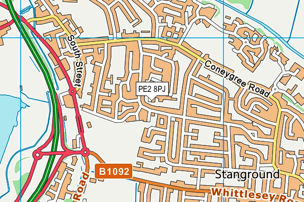 PE2 8PJ map - OS VectorMap District (Ordnance Survey)